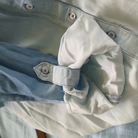A.N.A. Woman's Jeans Button Down Ombre Shirt - Picture 7 of 7